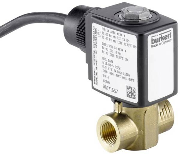 Bürkert Dugattyúszelep 349315 6240 24 V G 1/4 Névleges távolság 6 mm Kényszervezérelt 1 db