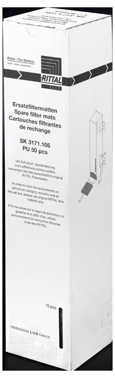 Fehér csomag, amelyen 'Csereszűrőbetétek' felirat és termékinformációk több nyelven. Márkalogó bal felső sarokban.