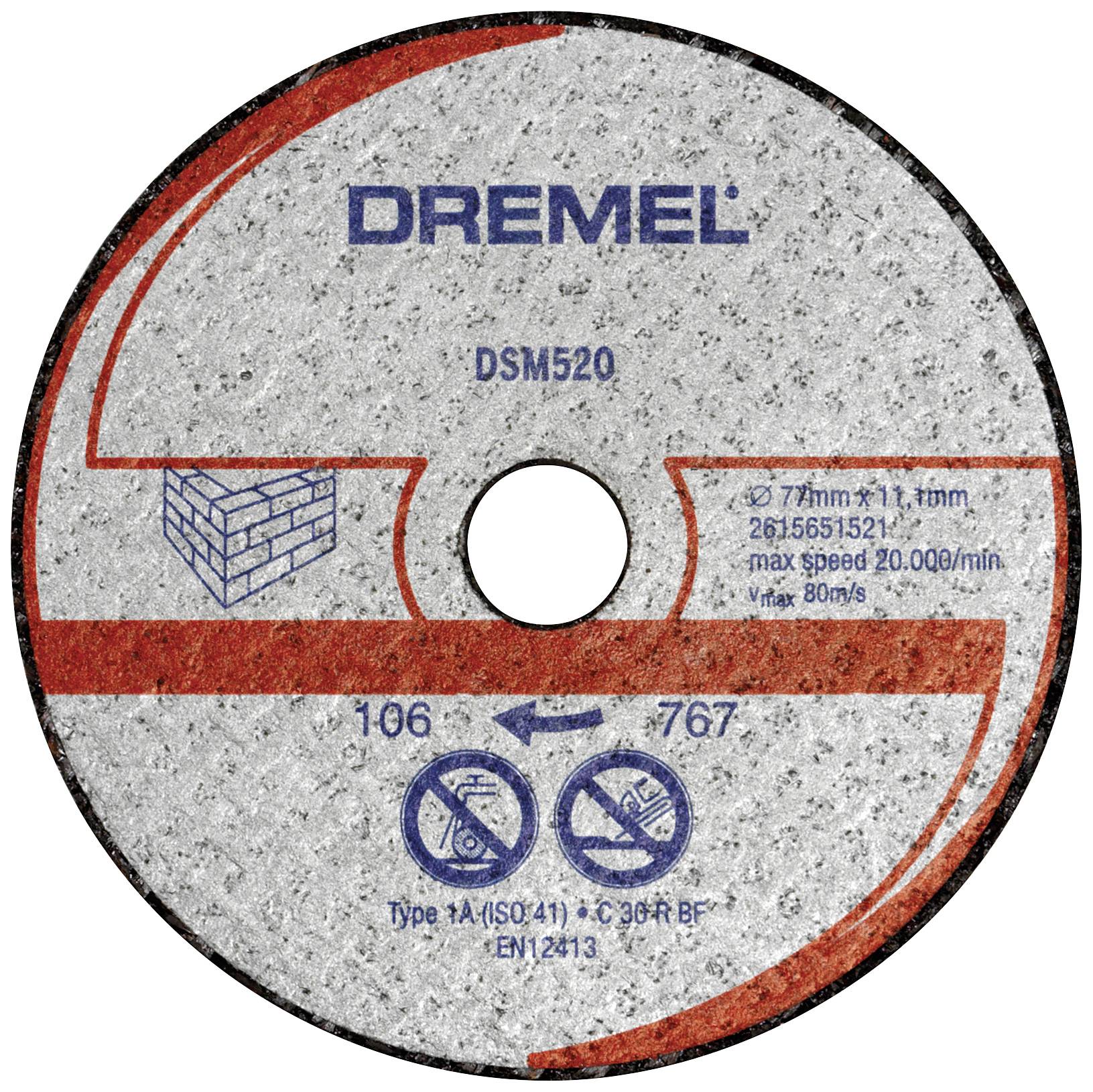 Dremel DSM520 2615S520JB Vágótárcsa, egyenes 77 mm 2 db Tégla, Gipszkarton