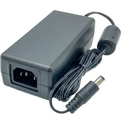 Fekete hálózati adapter hosszú kábellel és hengeres csatlakozóval, elektronikus eszközökhöz alkalmas.