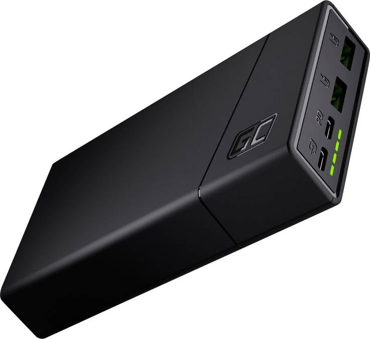 Green Cell PowerPlay20 Powerbank 20000 mAh Quick Charge LiPo Fekete állapotjelző