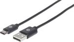 Manhattan USB 2.0 C típusú kábel A típusú dugó - C típusú dugó 480 Mbit / s 3 m fekete