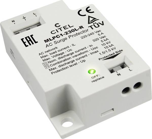 Citel 831211 MLPC1-230L-R Beépíthető túlfeszültségvédő  Túlfeszültség elleni védelem: Leágaztató doboz 10 kA  1 db