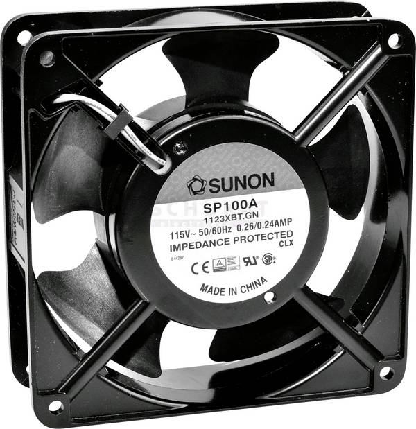 Sunon SP100A1123XBT Axiális ventilátor 115 V/AC 164.76 m³/óra (H x Sz x Ma) 120 x 120 x 38 mm