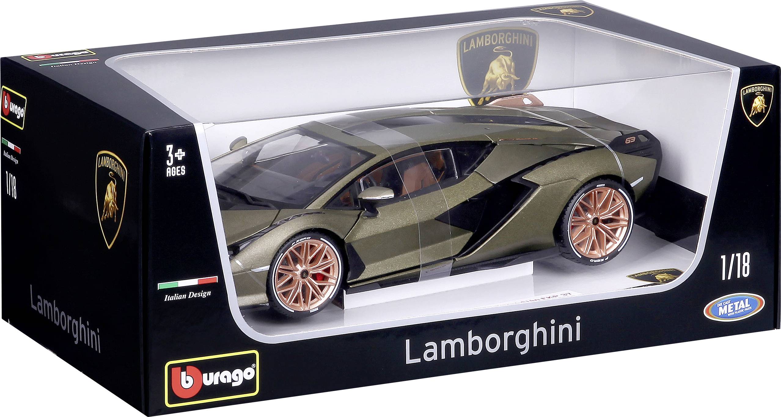 Limitált kiadású Lamborghini játékmodell eredeti csomagolásban.