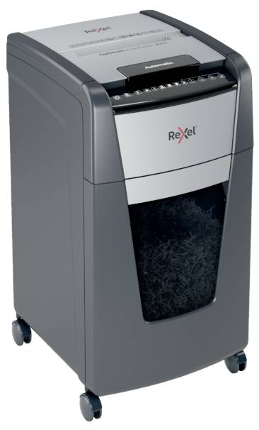 Rexel Optimum AutoFeed+ 300X Iratmegsemmisítő 300 lap mikrovágás 4 x 25 mm P-4 60 l Szintén megsemmisíti Gemkapcsot, Tűz-0