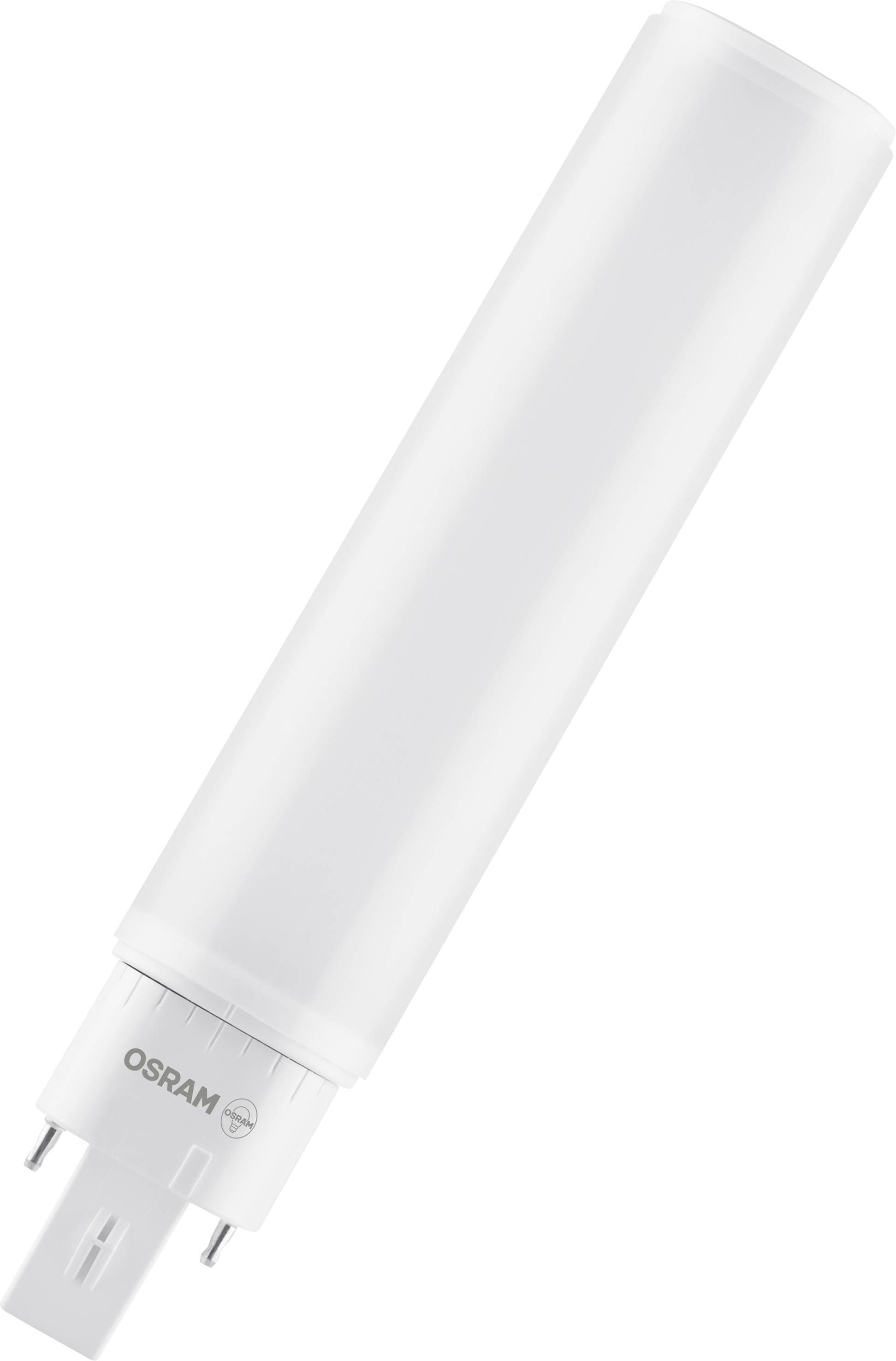 OSRAM elektronikus LED-lámpa fehér, téglalap alakú házzal és csapfoglalattal, energiahatékony világításhoz tervezve.
