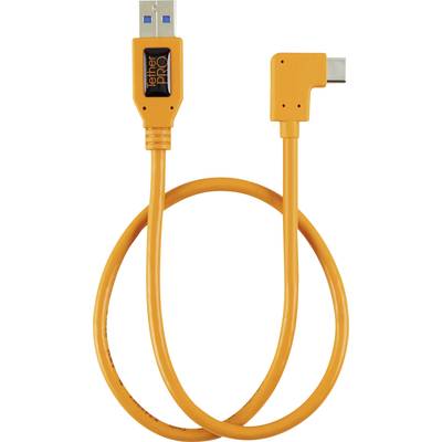 Tether Tools USB kábel USB-A dugó, USB-C® dugó 0.50 m Narancs 90°-ban jobbra hajlított TET-CUCRT02-ORG