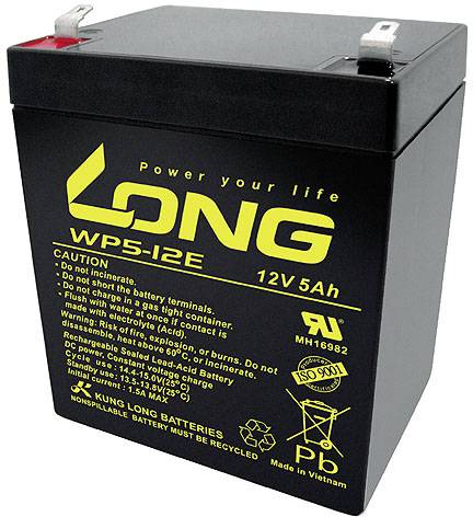 AGM ólomakku 12 V 5 Ah 90 x 107 x 70 mm, Long WP5-12E