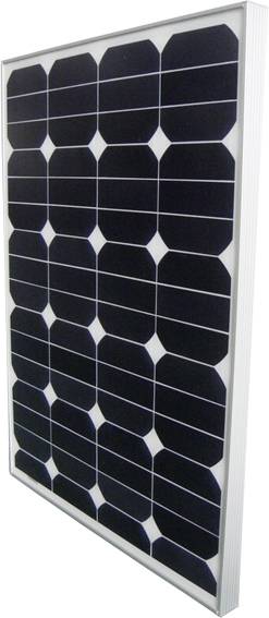 Napelemes modul téglalap alakú, sötét napelemekkel és ezüst kerettel. Fő témája: megújuló energia előállítása.