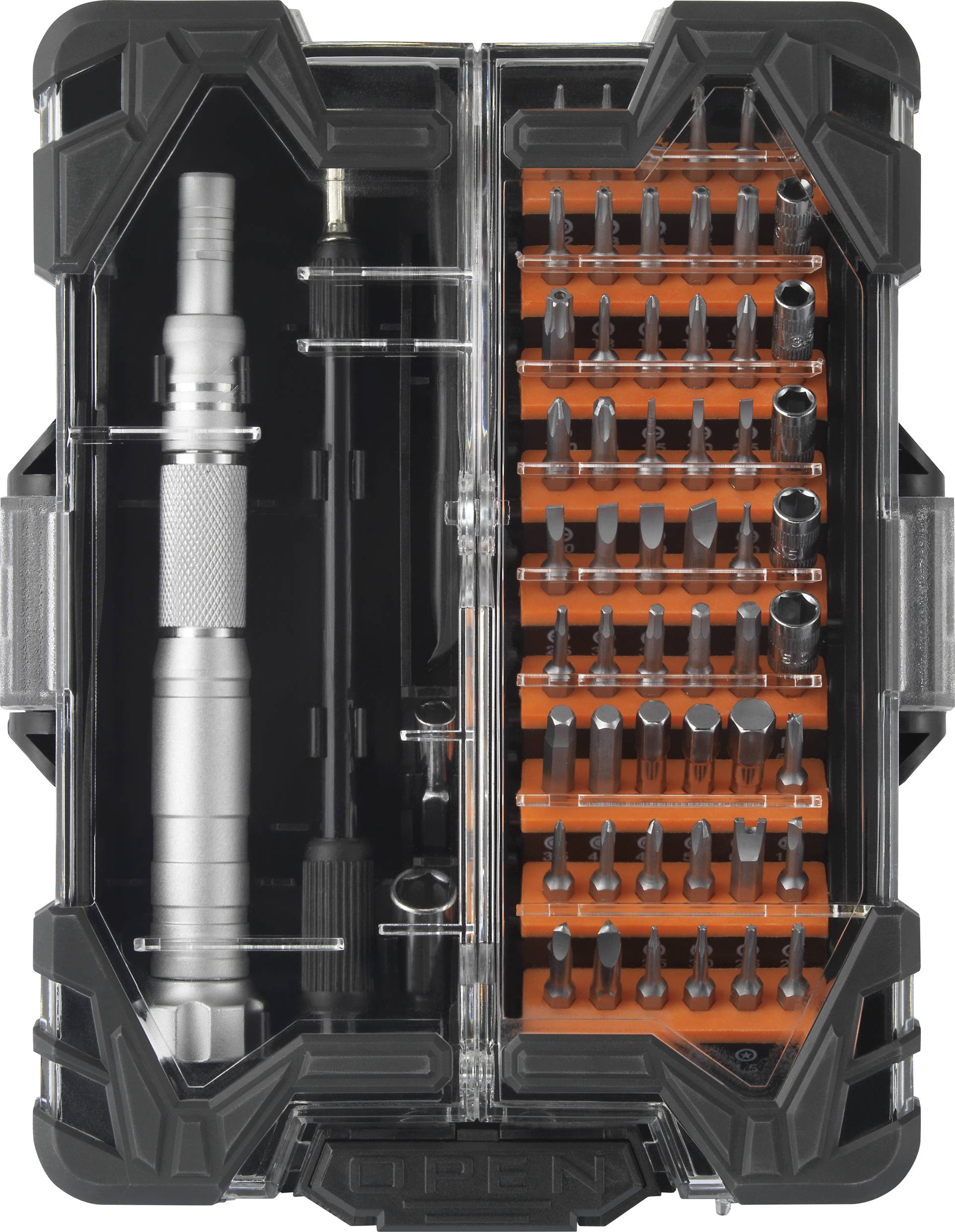 TOOLCRAFT Bit csavarhúzó Műhely, Elektronika- és finommechanika 62 részes