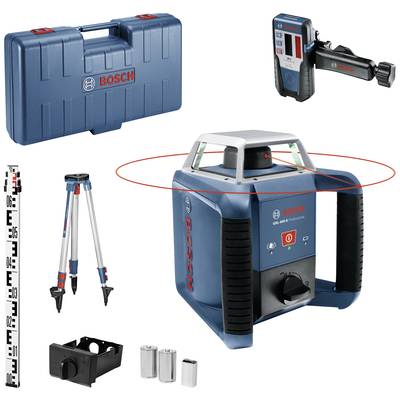 Bosch lézerszintező készlet forgólézerrel, mérőléccel, háromlábú állvánnyal, vevőegységgel, hordtáskával és elemekkel. Tökéletes precíziós mérési munkákhoz.