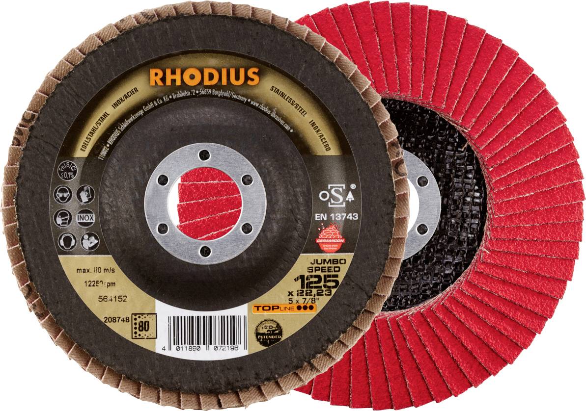 Rhodius 211313 JUMBO SPEED PACK Felületcsiszoló korong Ø 125 mm Furat átmérő 22.23 mm Szemcsézet 80 5 db