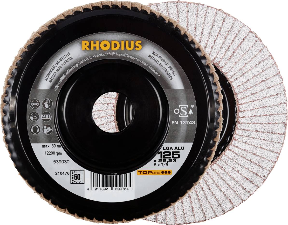 Rhodius 211315 LGA ALU PACK Felületcsiszoló korong Ø 125 mm Furat átmérő 22.23 mm Szemcsézet 60 5 db