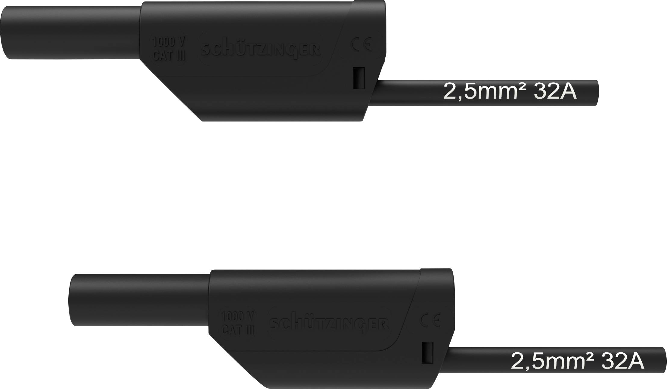 Schützinger VSFK 8700 / 2.5 / 200 / SW Biztonsági mérővezeték 4 mm-es dugó 4 mm-es dugó 200.00 cm Fekete 1 db