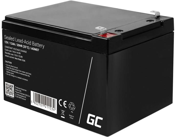 Green Cell Green Cell - USV-Akku - 1 x Batterie - Sealed Lead Acid (SLA) Ólomakku 12 V 7 Ah Ólom-vlies (AGM) (Sz x Ma x Mé) 151 x 95 x 65 mm 6,35 mm-es