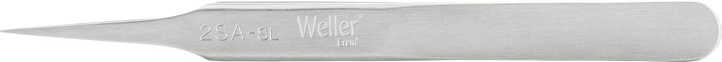 Egy ezüstös fémpenge, amelyen a '25A + Weller' felirat látható, hegyesen végződő hegyű.