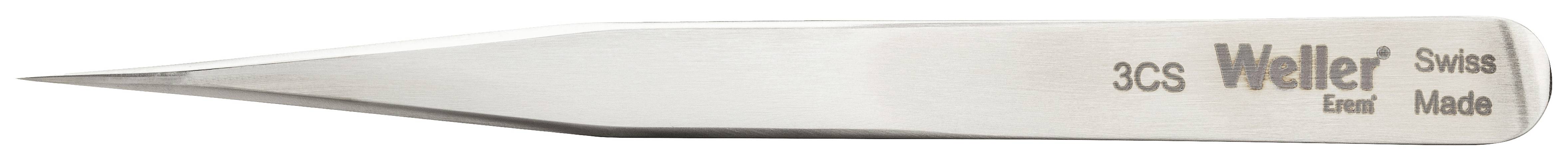 3C-S Weller Excelta Swiss Made feliratú, hegyes hegyű, ezüstszínű csipesz. Ideális precíziós munkákhoz.
