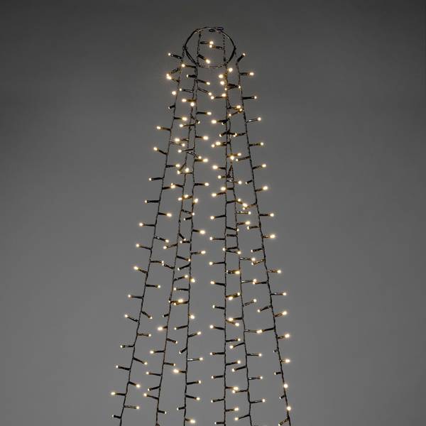 Konstsmide 6651-100 LED-es karácsonyfa fényfüzér  Kültérre EEK: E (A - G) Hálózatról üzemeltetett Fényforrások száma 1080 LED Melegfehér Megvilágított hossz: 4 m