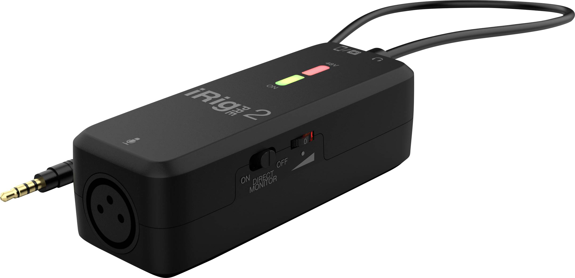 Egy audióinterface hangszerek mobil eszközökhöz történő csatlakoztatásához. Rendelkezik egy XLR-csatlakozóval és különböző kapcsolókkal.