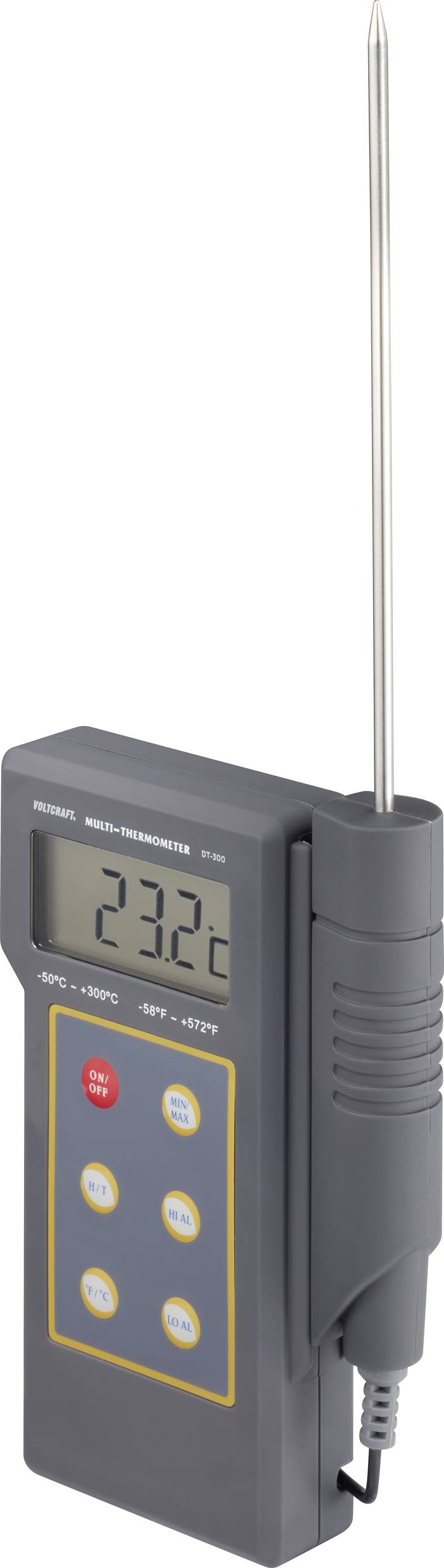 Digitális beszúrós hőmérő, folyadék hőmérő -50 - +300 °C, K típus, Voltcraft DT-300