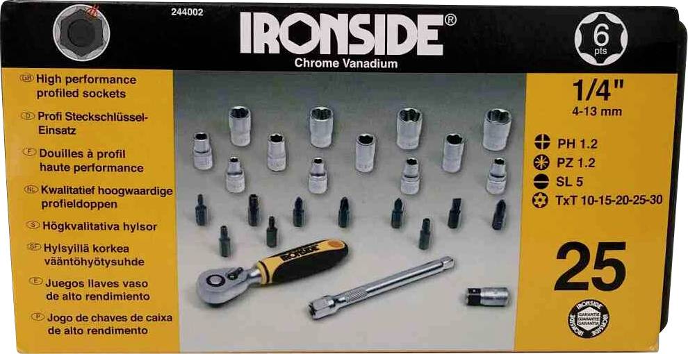IRONSIDE Dugókulcs készlet 1/4 (6,3 mm) 244002