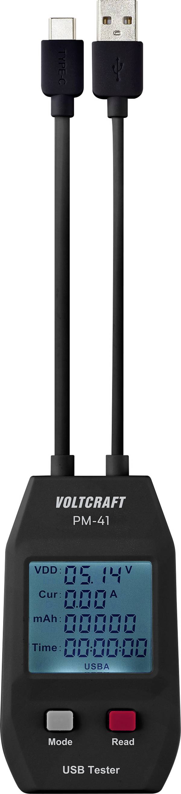 <br>  VOLTCRAFT<br>  PM-41USB-C® és USB A típusú teszter