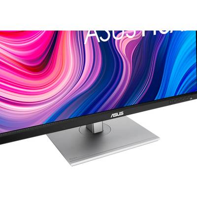 Asus monitor élénk színű kijelzővel. A márkalogó jól látható.
