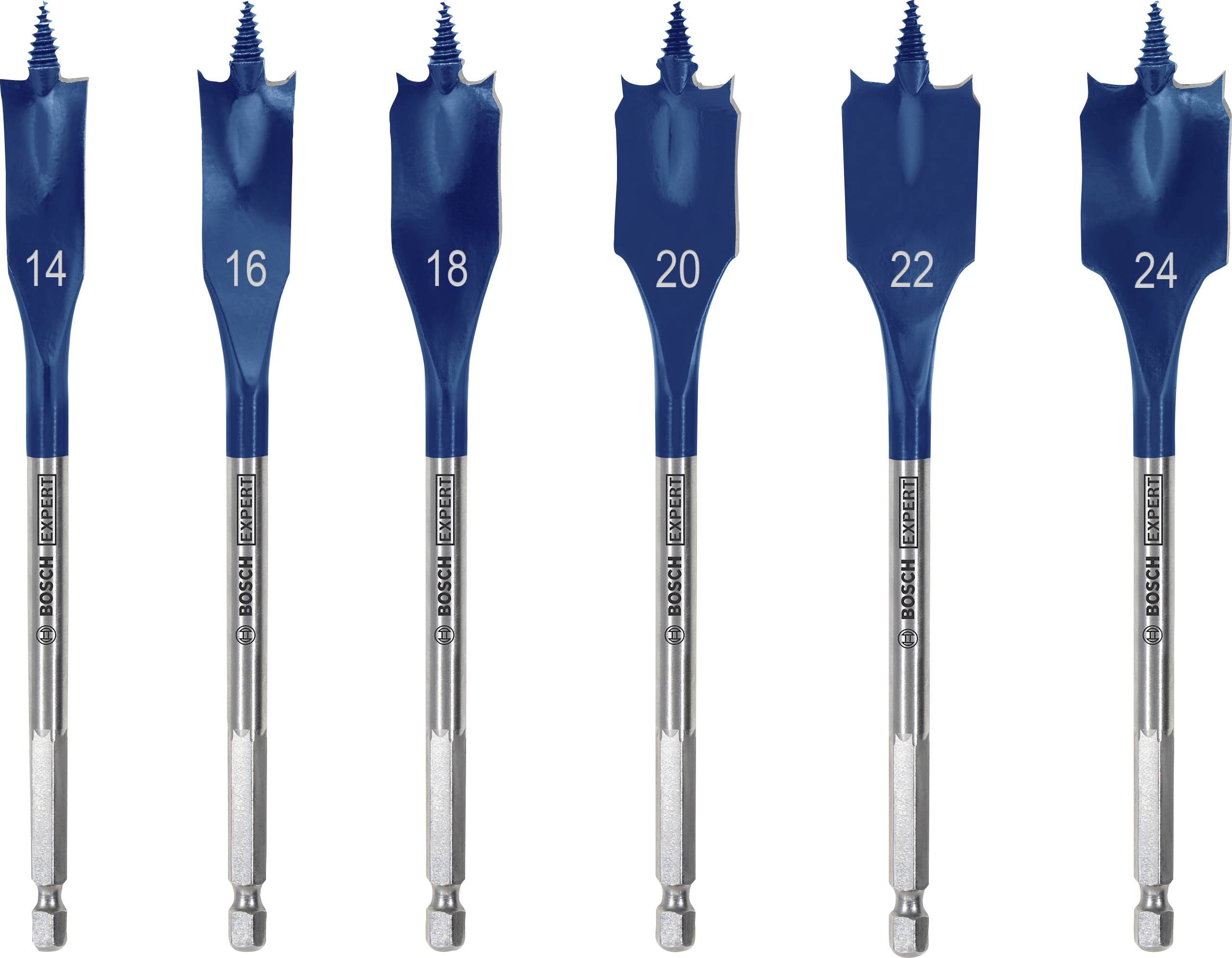 Bosch Accessories 2608900332 Fa maró fúró készlet 6 részes 14 mm, 16 mm, 18 mm, 20 mm, 22 mm, 24 mm Teljes hossz 152 mm Hatlap szár 6 db