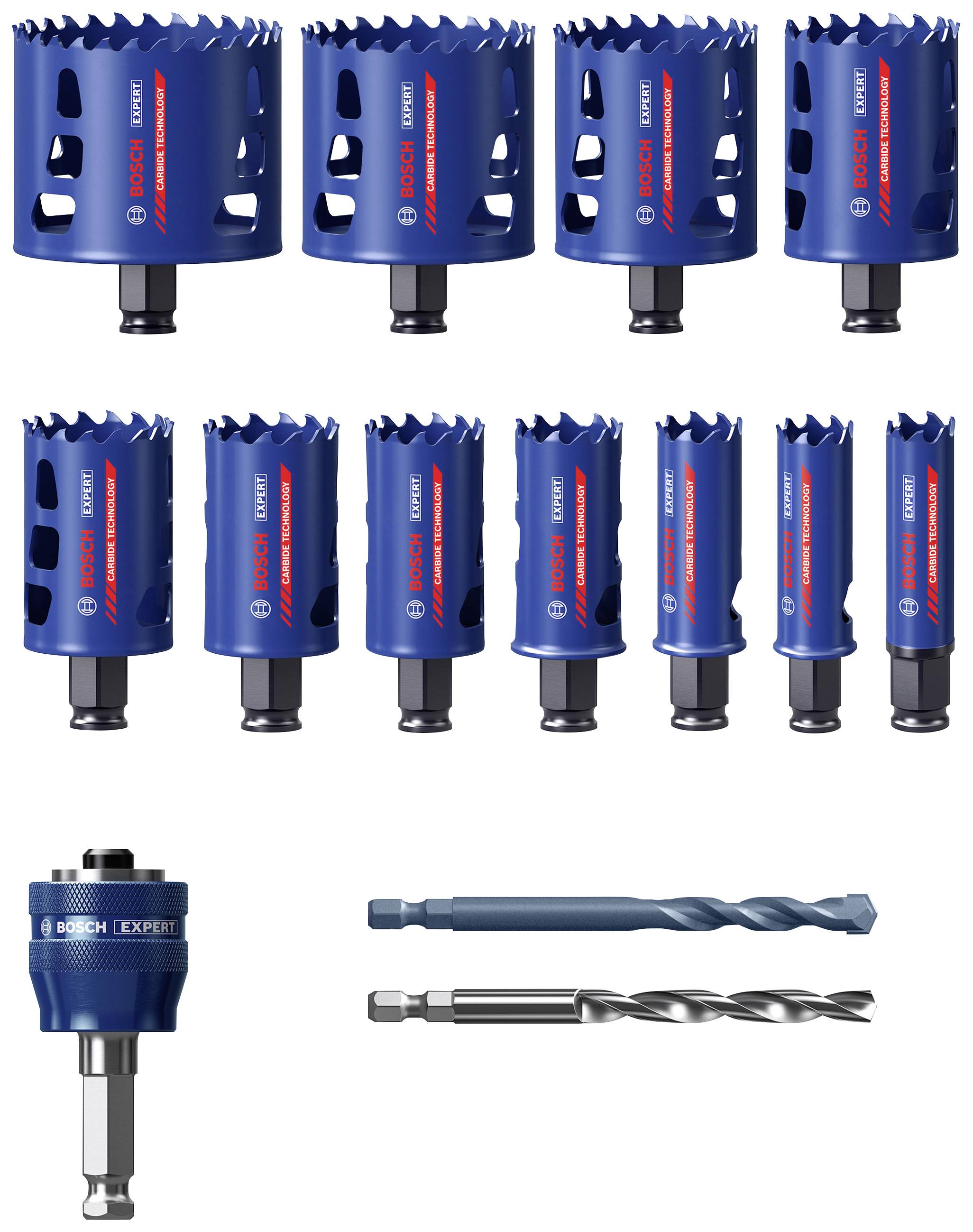 Lyukfűrész készlet, 14 részes, 20/22/25/32/35/40/44/51/60/68/76 mm, Bosch Accessories EXPERT Tough 2608900448