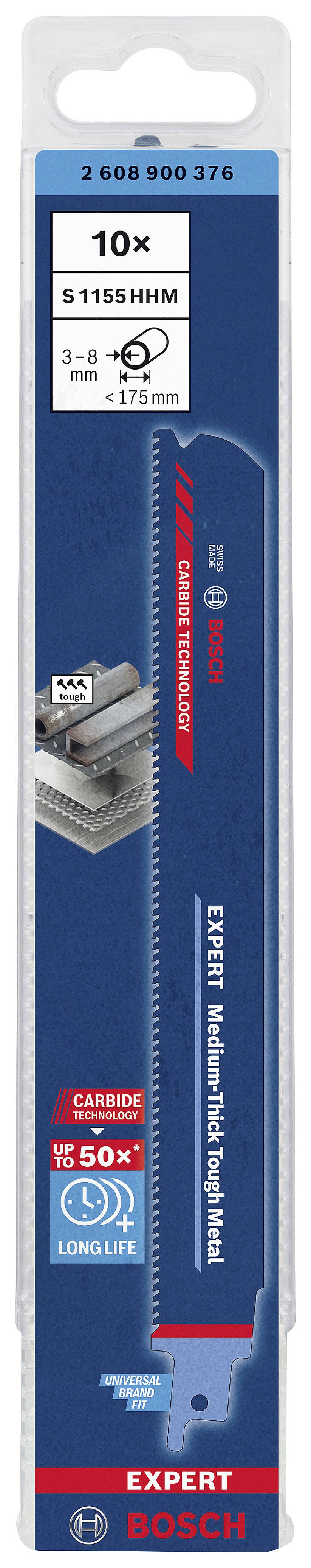 Bosch Expert szablyafűrészlap csomag. 10 darab fémvágó lap, 3,8 mm vastag, tartós kivitel.