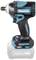Egy vezeték nélküliütvecsavarozó Makita által, ergonomikus dizájnnal, kék akcentfehérrel és 40V-os akkumulátorral, nehéz feladatokhoz alkalmas.