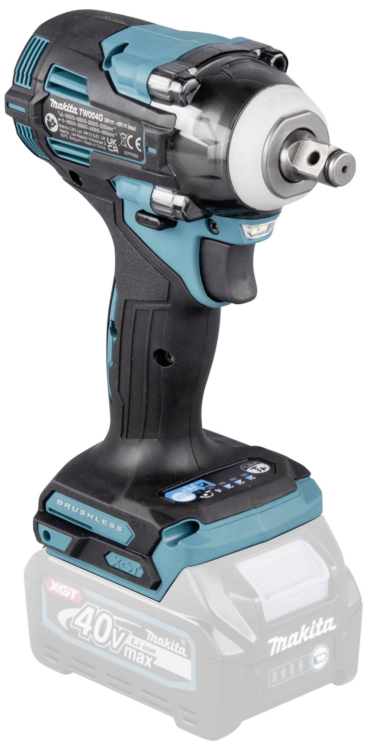 Makita akkusütvecsavarozó, XGT 40V max modell, kék-fekete színben, kefenélküli motorral.