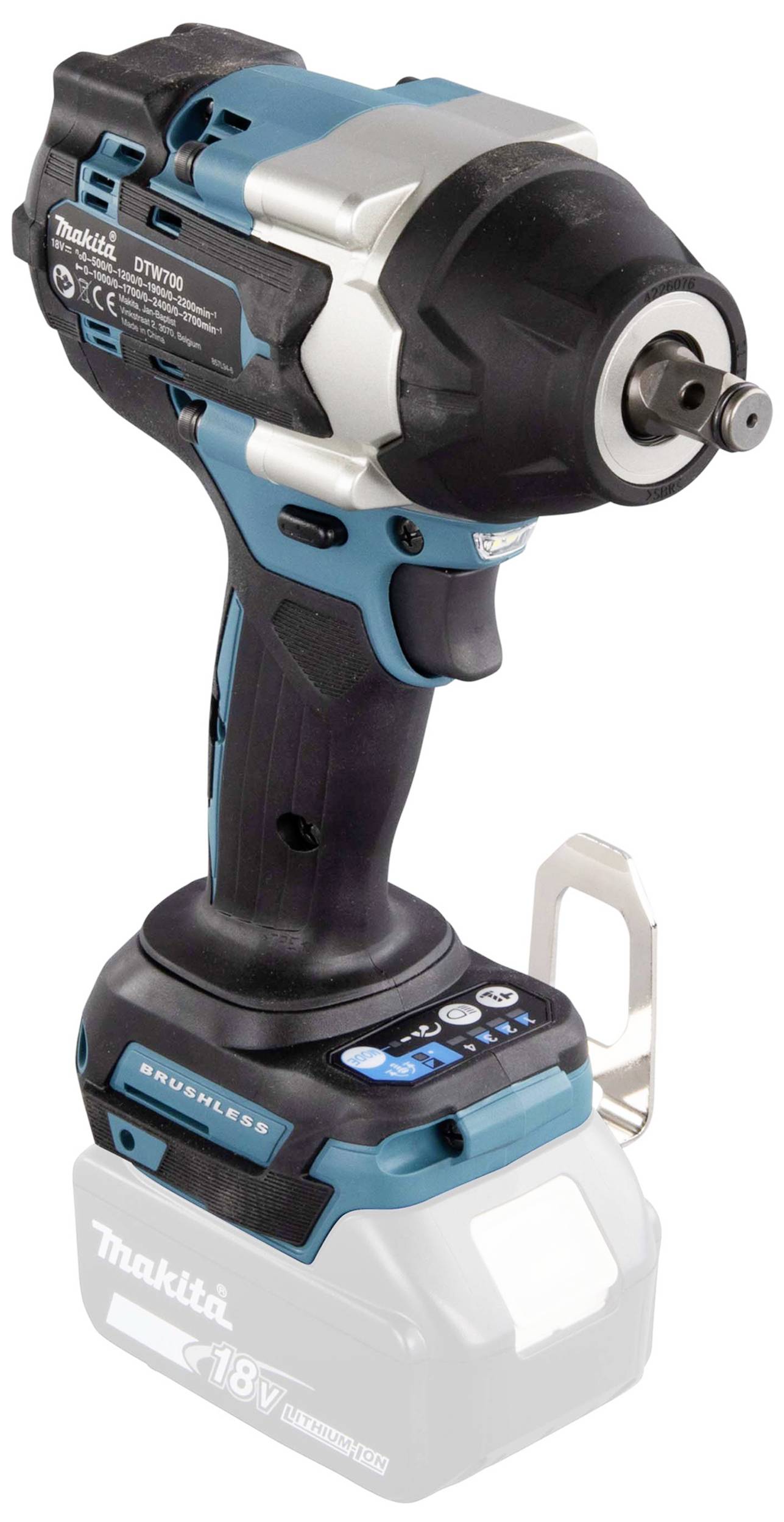Makita DTW1001 akkusütvecsavarozó, kefenélküli motorral, kék-fekete színben. Alkalmas nehéz csavarozási munkákhoz.