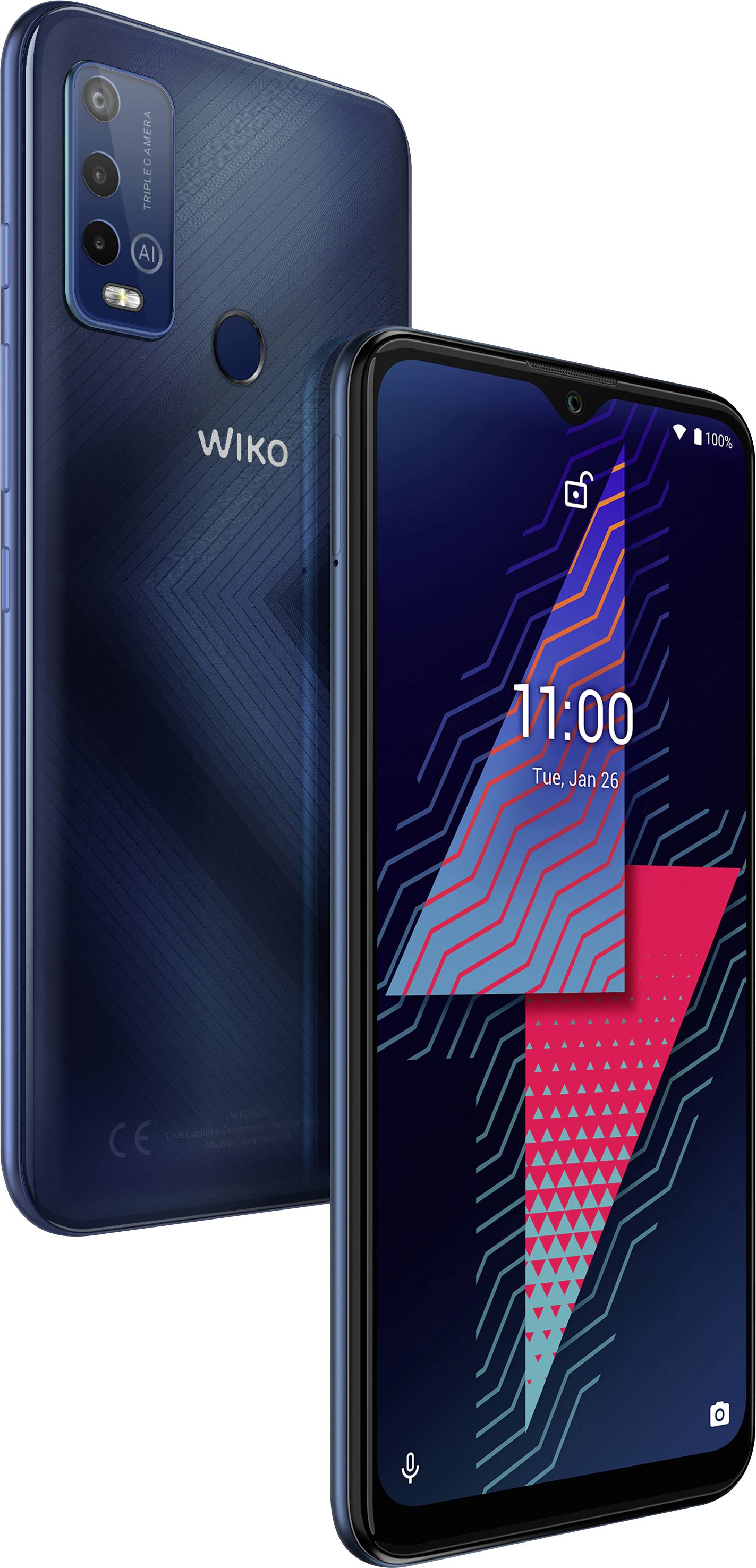 WIKO Mobile Power U30 EU-s áru 64 GB Karbon, Kék 17.3 cm (6.82 coll) Okostelefon-1