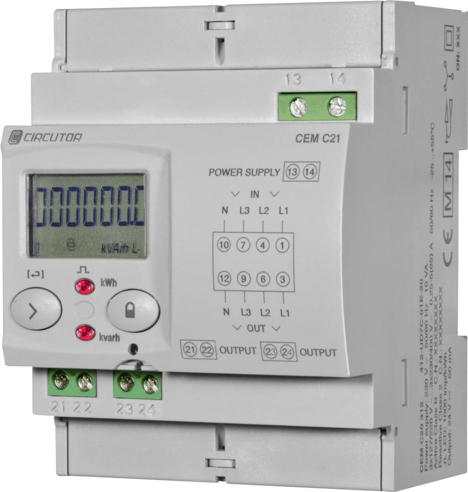 Circutor CEM-C21-T1 Háromfázisú fogyasztásmérő digitális 65 A önálló 1 db