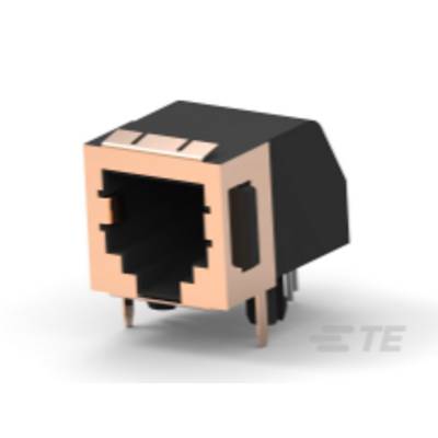 Egy fekete RJ45-es hálózati csatlakozó fémárnyékolással, amelyet leggyakrabban számítógépes hálózatokban használnak Ethernet-kábelek csatlakoztatásához.