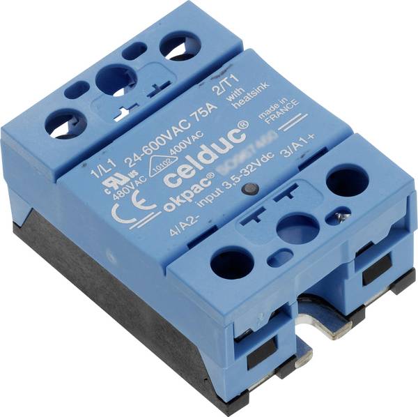 Celduc Félvezető relé SO945460 60 A Kapcsolási feszültség (max.): 280 V/AC, 280 V/DC Nullfeszültség kapcsoló 1 db