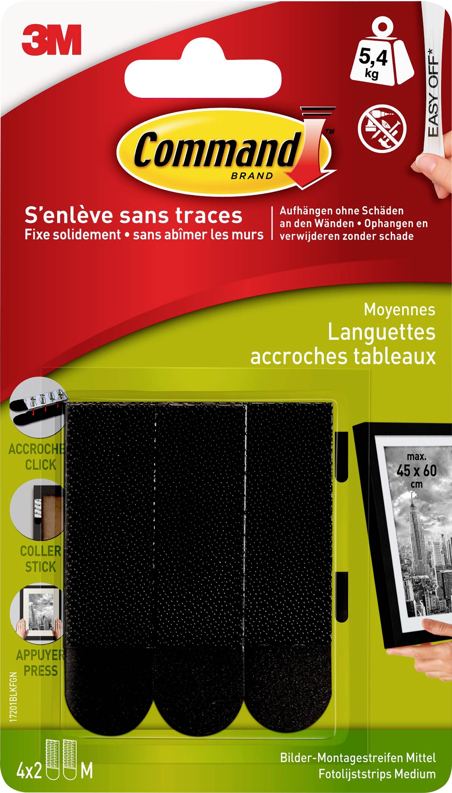 3M Command ™ képmontázs csíkok Fekete