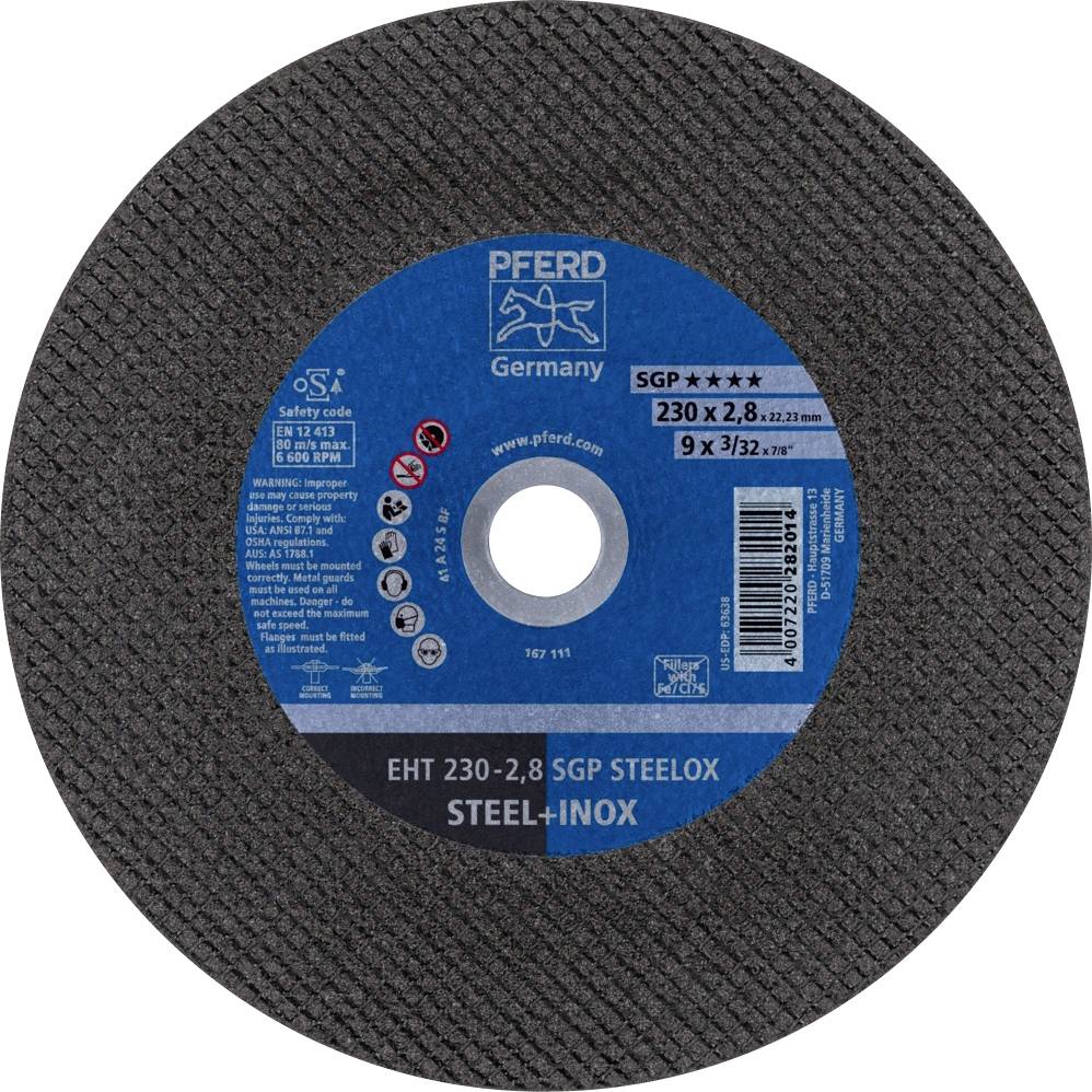PFERD TOOLS EHT 230-2,8 SGP STEELOX 61328722 Vágótárcsa, egyenes 230 mm 25 db Nemesacél, Acél