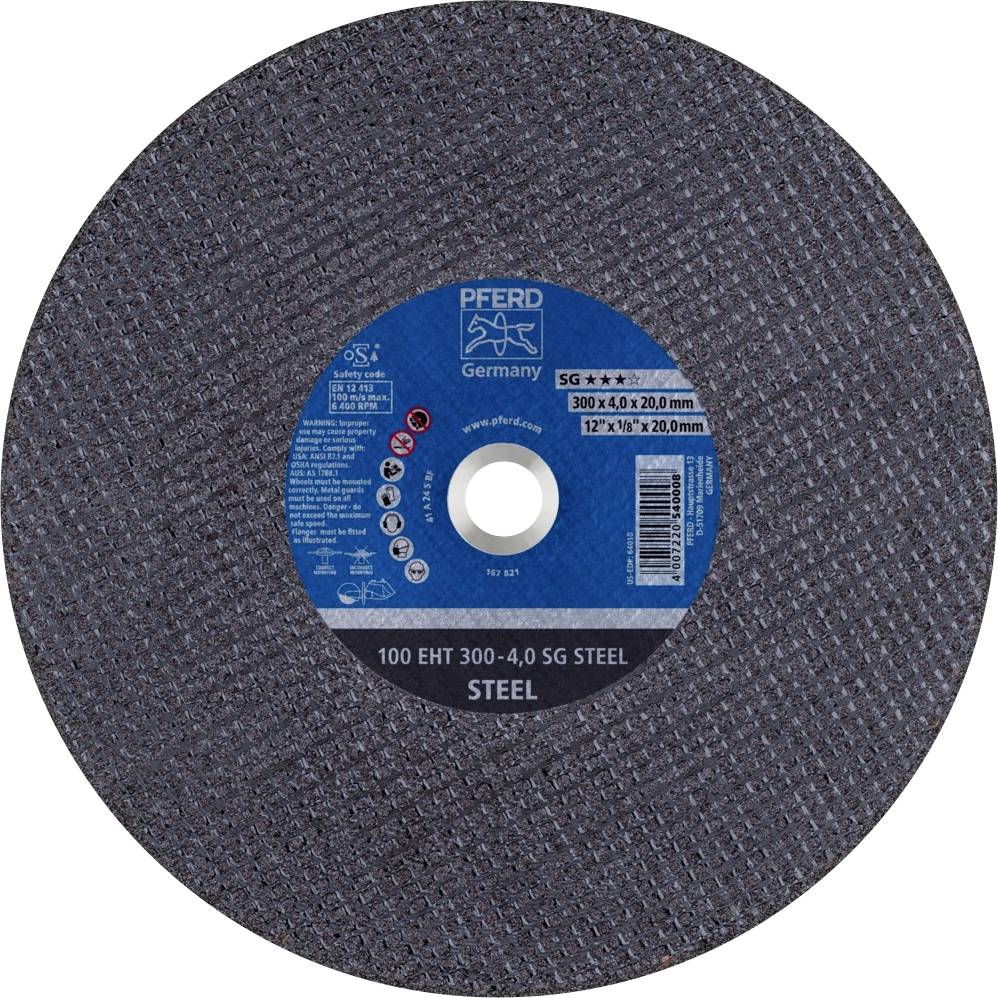 PFERD TOOLS 100 EHT 300-4,0 SG STEEL/20,0 61329120 Vágótárcsa, egyenes 300 mm 20 db Öntött vas, Acél