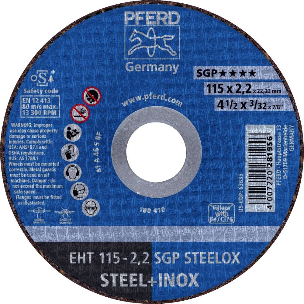 PFERD TOOLS EHT 115-2,2 SGP STEELOX 61330422 Vágótárcsa, egyenes 115 mm 25 db Nemesacél, Acél