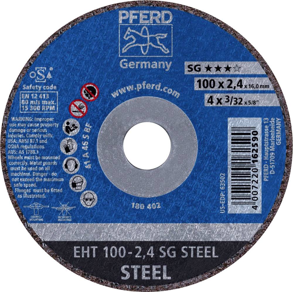 PFERD TOOLS EHT 100-2,4 SG STEEL/16,0 61340116 Vágótárcsa, egyenes 100 mm 25 db Acél