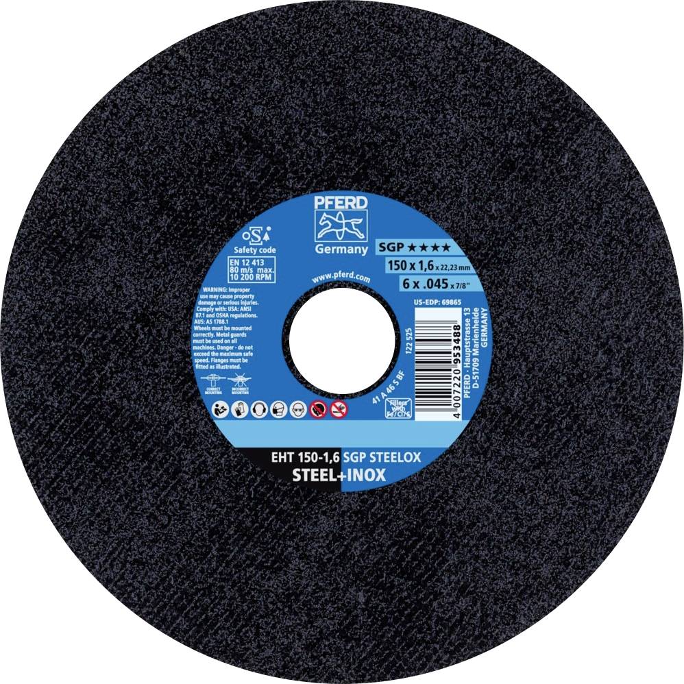 PFERD TOOLS EHT 150-1,6 SGP STEELOX 61342164 Vágótárcsa, egyenes 150 mm 25 db Nemesacél, Acél