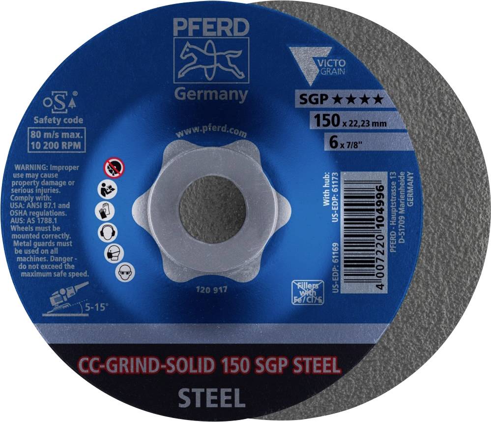 PFERD TOOLS 64187150 Csiszolókorong Ø 150 mm Szemcsézet=36 10 db