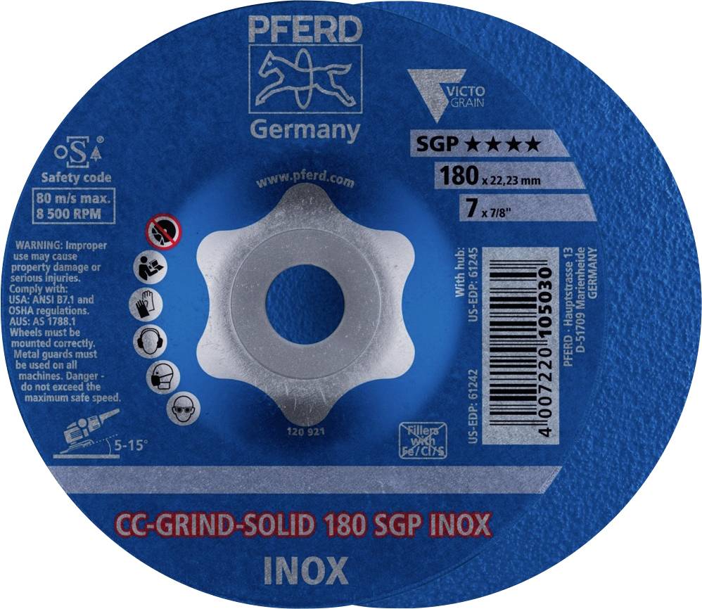 PFERD TOOLS 64189180 Csiszolókorong Ø 180 mm Szemcsézet=36 10 db