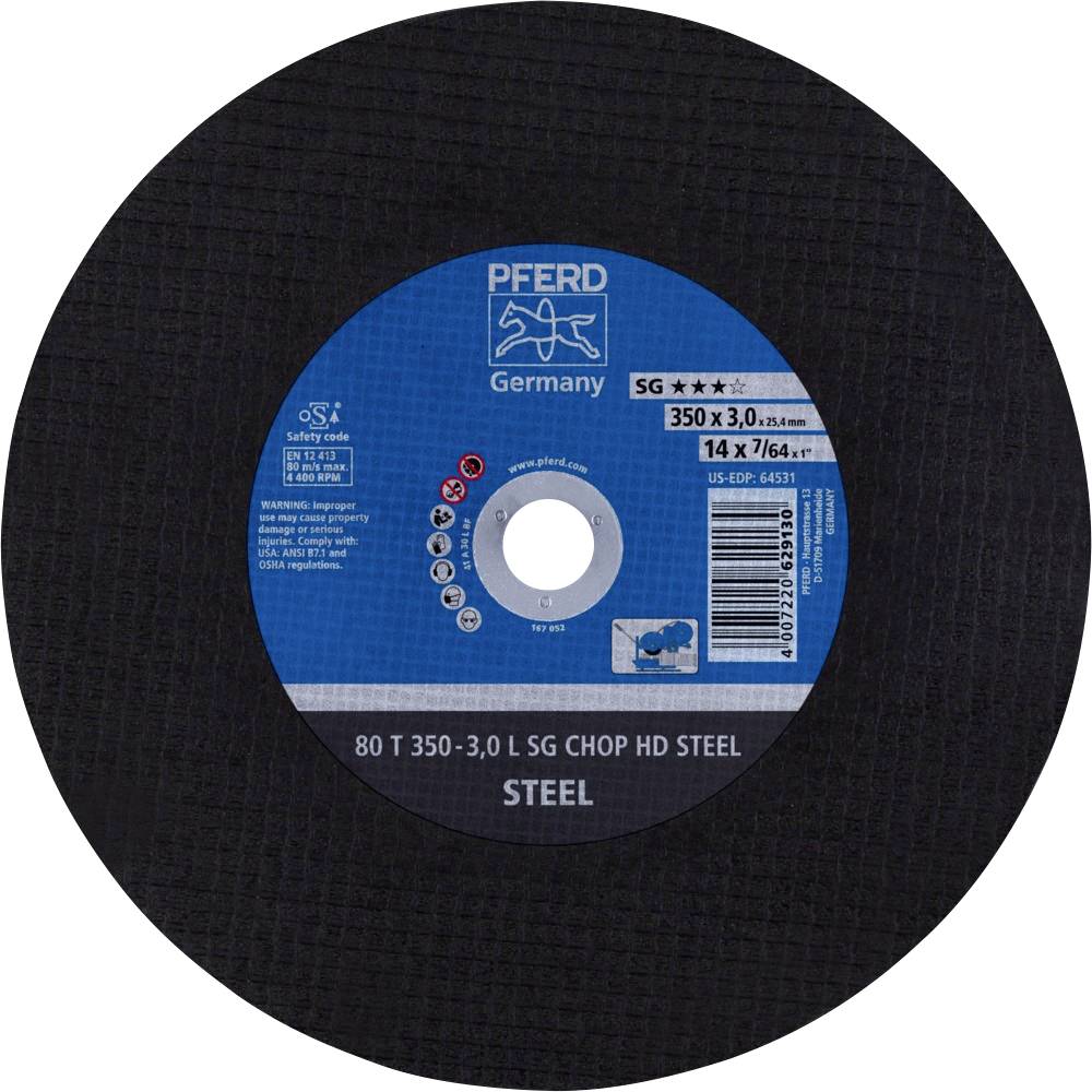 PFERD TOOLS 80 T 350-3,0 L SG CHOP HD STEEL/25,4 66323580 Vágótárcsa, egyenes 350 mm 10 db Nemesített acél, Acél