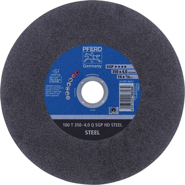 PFERD TOOLS  100 T 350-4,0 Q SGP HD STEEL/25,4  66323625  Vágótárcsa, egyenes  350 mm  10 db  Nemesített acél, Acél