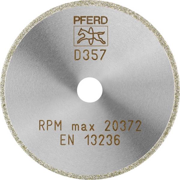 PFERD TOOLS  68407503  D1A1R 75-2-10 D 357 GAD  Gyémánt bevonatú vágótárcsa  Ø 75 mm  Furat átmérő 10 mm  Duroplast, műszaki kerámia  1 db