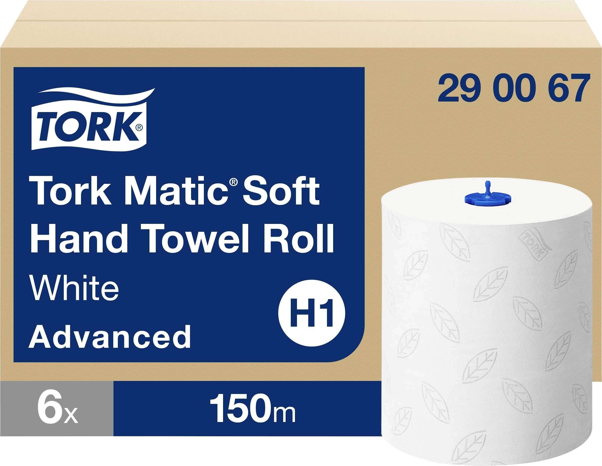 Tork Matic Soft Tekercses Kéztörlő, fehér, 150 m, 6 tekercs/csomag, Prémium minőség, H1 adagolóhoz alkalmas.